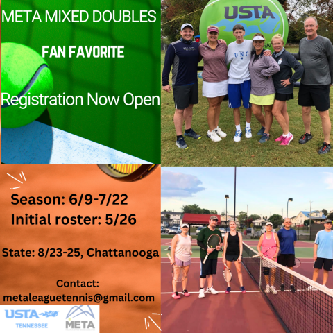 META Mixed Doubles League 2024 Flyer